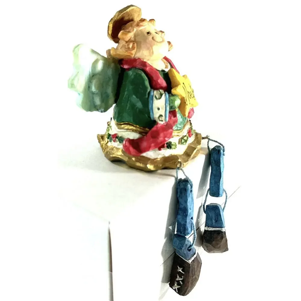 Angel With Christmas Star Holiday Shelf Sitter Resin
